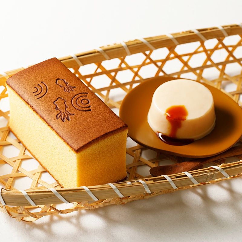 烏骨鶏かすていら【金魚】（2号）・プリン４個入りセット